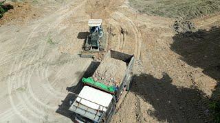 Excellent BULLDOZER D20P working to tidy up banana plantation roads