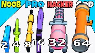 NOOB vs PRO vs HACKER vs GOD in Merge Gun Run NEW LEVELS Gameplay