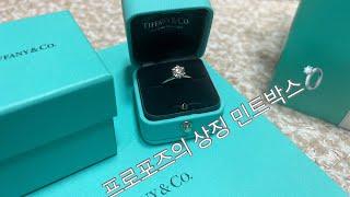 티파니 다이아반지 1캐럿 1.15캐럿 Tiffany Diamond Ring 1ct 솔리테어링 민트박스 언박싱 프로포즈링 스노우볼