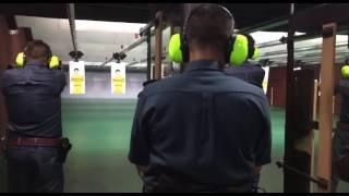 Live-firing training at the Certis Cisco indoor shooting range