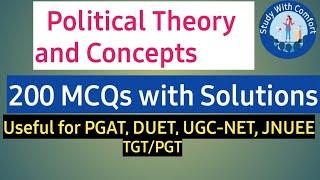 Important 200 MCQs on Political Theory and Political Concepts | MA Entrance, TGT/PGT and UGC-NET