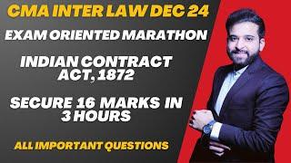 INDIAN CONTRACT ACT | CMA INTER LAW MARATHON BY ARJUN CHHABRA | FULL LECTURE