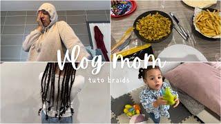 VLOG MOM: Je t’embarque un jour tranquillouuu dans ma vie de maman avec 4 enfants + tuto braids