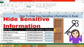 How to Hide sensitive information in excel | Hide trickexcel