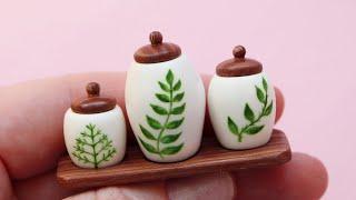 Miniature kitchen, jars for noodlesPolymer clay