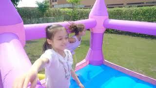 9017P Pink Jumping Castle with Slide | Happy Hop Australia