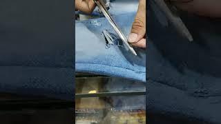 Distress Jeans  How To Make Ripped Denim  #shortsfeed #shortsvideo