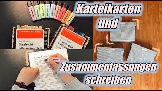 Effektiv Zusammenfassungen und Karteikarten schreiben // Mein System, Farbschema und Tipps