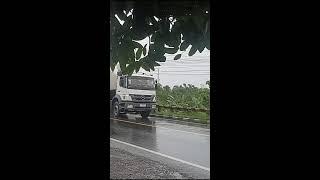 Vehicle hit by rain