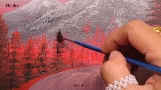 Acrylic landscape painting l acrylic painting for beginners l Mo Art