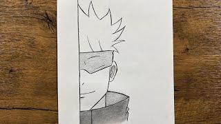 How to draw gojo satoru easy for beginners | How to draw gojo easy steps