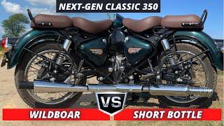 Short Bottle Vs Wildboar Exhaust Sound Comparison for Next-Gen Classic 350 