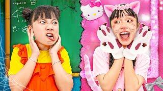 My New Classmate Is Hello Kitty - Funny Stories About Baby Doll