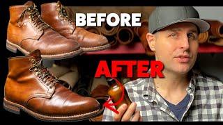 Polishing Viberg Shell Cordovan Boots with Horween Venetian Shoe Cream