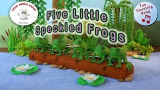 Five Little Speckled Frogs | Little Woolly Vision - Stop-Motion Animated Nursery Rhymes & Kids Songs