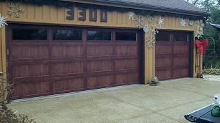 A CHI Accents Dark Oak Garage Doors in Woodridge,IL