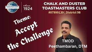 Accept the challenge || Meeting 80 ||Chalk and Duster Toastmasters Club