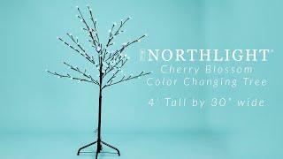 LED Lighted Artificial Cherry Blossom Tree 4' Color Changing Lights | Northlight A32382 | Northlight