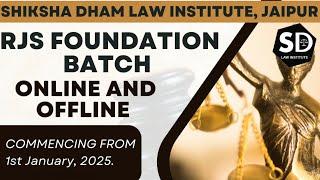 #rjs | New batch information | Shiksha Dham Law Institute | Online and Offline | #judiciarybatch |