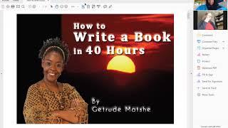 How to write a book in 40 hours with Getrude Matshe