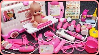 10 Minutes Satisfying with Unboxing Cute Pink Ambulance Car Doctor Toys Set ASMR ( No Music)