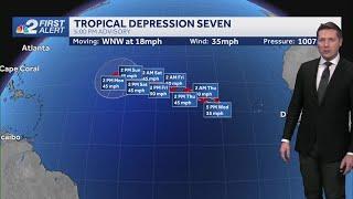 Tropical Depression Seven forms in the Atlantic - Sept. 11, 5PM Advisory