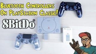 Use DualShock 4 Controllers On The PlayStation Classic! 8Bitdo Wireless Adapter!