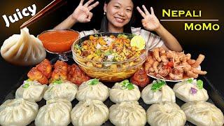 Eating Big Juicy Chicken MOMO, Chicken Thukpa, Spicy Chicken feet Salad & Chicken Diamond, Mukbang