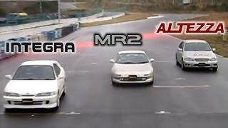 [ENG CC] Integra Type R vs. MR2 G Limited vs. Altezza RS200 Ebisu HV36