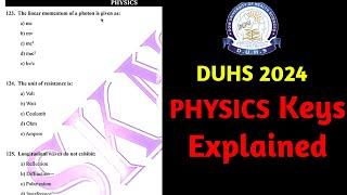 DUHS 2024 MDCAT PHYSICS PORTION KEYS EXPLAINED! (MDCAT 2024)