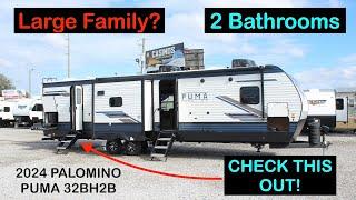 MASSIVE 3 Slide Travel Trailer RV! 2024 Palomino Puma 32BH2B