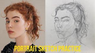 How to draw a portrait using Loomis method