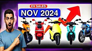 November ev sale report 2024 | No.1 ? | No 1 pe kon hai ola/bajaj/ ya tvs | Best electric scooter