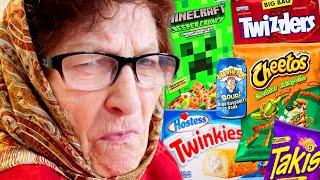 MY BABUSHKA TRIES THE WORST AMERICAN SNACKS!