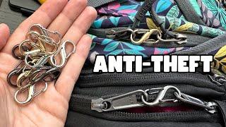 Deter Pickpockets!! Anti-Theft Carabiner Zipper Locks Demo + Review