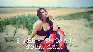 Soumi Saha Saree Fashion Beach Shoot