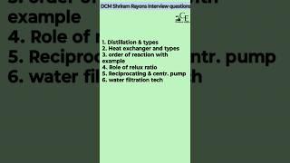 DCM Shriram Rayons #technical #interview #chemical #shorts