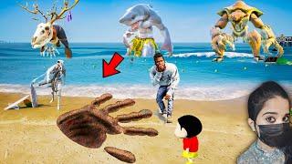 Franklin And Shinchan Found Giant Handprints In GTA 5 (Magic Book)
