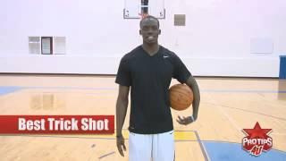 Reggie Jackson shows ProTips4U his best basketball trick shot