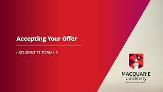 eStudent Tutorial 02 – Accepting Your Offer