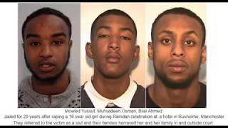 Families And Friends Of Somalian Gang Rapists Protest Outside Manchester Crown Court