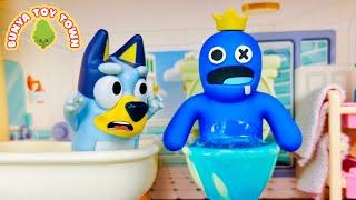 Bluey BLUE Rainbow Friends in the Toilet!  | Pretend Play Bluey Toys | Rainbow Friends Toys