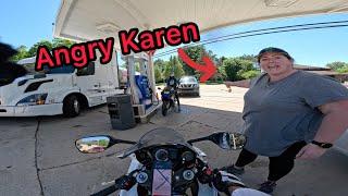 Angry Karen calls cops on Superbikes