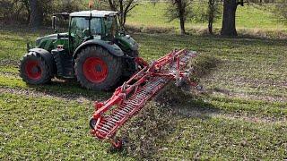 FENDT 724 mit EINBÖCK AEROSTAR-ROTATION Rollstriegel / 4K