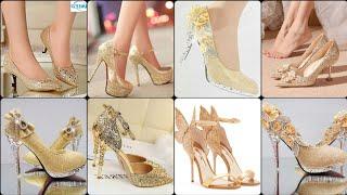 Beautiful gold bridal shoe in lagos | fashion comfortable gold wedding shoes | gold bridal shoe 2023