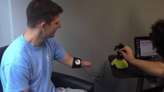 Testing the myoelectric sensors for the first time on the i-limb ultra