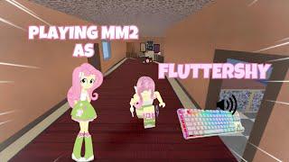 FLUTTERSHY DESTROYS TEAMERS IN MM2 + GAMEPLAY (KEYBOARD ASMR)