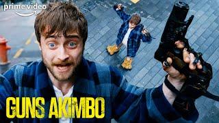 The Scene That Made Daniel Radcliffe Holding Guns In His Pyjamas A Meme | Guns Akimbo