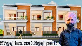 87Gaj house design : 3bhk house : independent house for sale in Chandigarh mohali : new project khar