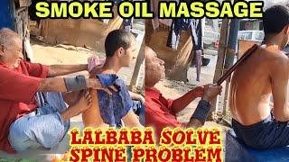 Indian Barber,LalBaba Special Body Massage,Solving Big spine Problem Very Satisfing Asmr 